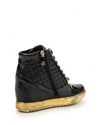 Черные кожаные кроссовки на танкетке от Botticelli Limited