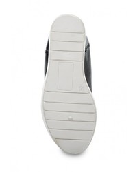 Черные кожаные кроссовки на танкетке от Burlesque