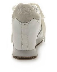 Черные кожаные кроссовки на танкетке от Ash