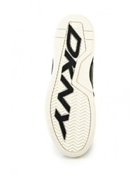 Черные кожаные кроссовки на танкетке от DKNY Active