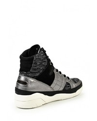 Черные кожаные кроссовки на танкетке от DKNY Active