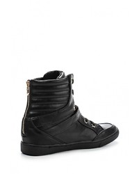 Черные кожаные кроссовки на танкетке от Francesco Milano