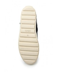 Черные кожаные кроссовки на танкетке от Liu Jo