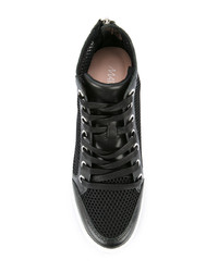 Черные кожаные кроссовки на танкетке от Marc Cain