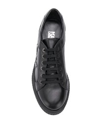 Черные кожаные кроссовки на танкетке от Karl Lagerfeld