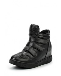 Черные кожаные кроссовки на танкетке от Sergio Todzi
