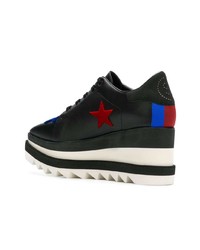 Черные кожаные кроссовки на танкетке от Stella McCartney