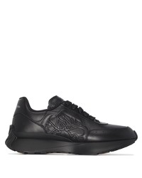 Мужские черные кожаные кроссовки от Alexander McQueen