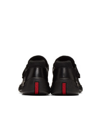 Мужские черные кожаные кроссовки от Prada