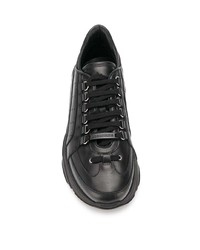 Мужские черные кожаные кроссовки от DSQUARED2