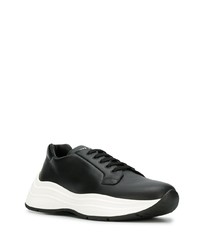 Мужские черные кожаные кроссовки от Prada