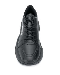 Мужские черные кожаные кроссовки от VERSACE JEANS COUTURE