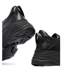 Мужские черные кожаные кроссовки от DSQUARED2