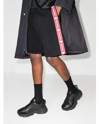 Мужские черные кожаные кроссовки от DSQUARED2