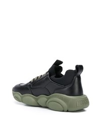 Мужские черные кожаные кроссовки от Moschino