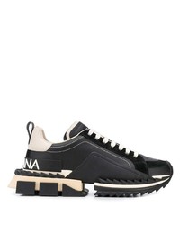 Мужские черные кожаные кроссовки от Dolce & Gabbana