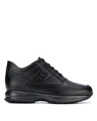Мужские черные кожаные кроссовки от Hogan
