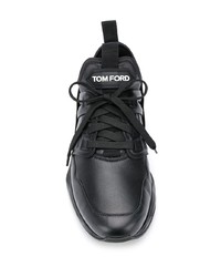 Мужские черные кожаные кроссовки от Tom Ford