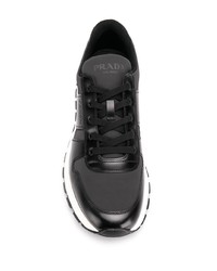 Мужские черные кожаные кроссовки от Prada