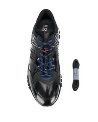Мужские черные кожаные кроссовки от Hogan