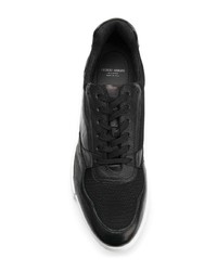 Мужские черные кожаные кроссовки от Giorgio Armani