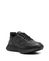 Мужские черные кожаные кроссовки от Alexander McQueen