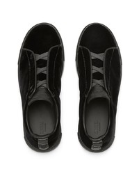 Мужские черные кожаные кроссовки от Zegna
