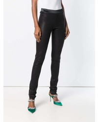 Черные кожаные леггинсы от Drome