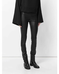 Черные кожаные леггинсы от Haider Ackermann