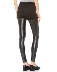Черные кожаные леггинсы от Clu