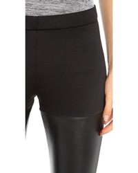 Черные кожаные леггинсы от Clu