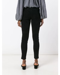 Черные кожаные леггинсы от Theory