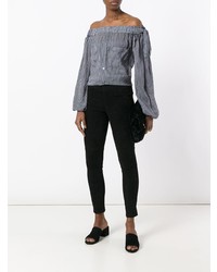 Черные кожаные леггинсы от Theory