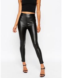 Черные кожаные леггинсы от Asos