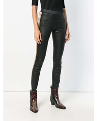 Черные кожаные леггинсы от Drome