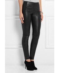 Черные кожаные леггинсы от Joseph