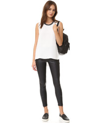 Черные кожаные леггинсы от David Lerner