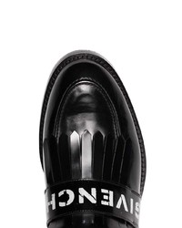 Мужские черные кожаные лоферы c бахромой от Givenchy