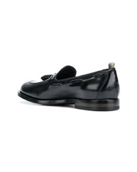 Черные кожаные лоферы с кисточками от Officine Creative