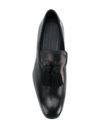 Черные кожаные лоферы с кисточками от Jimmy Choo