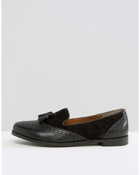 Женские черные кожаные лоферы с кисточками от Park Lane