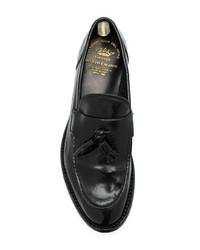 Черные кожаные лоферы с кисточками от Officine Creative