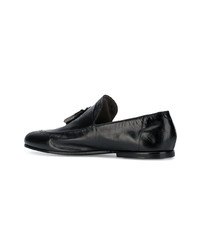 Черные кожаные лоферы с кисточками от Rocco P.