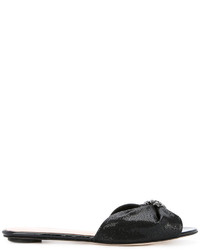 Женские черные кожаные лоферы с шипами от Oscar de la Renta