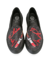 Женские черные кожаные лоферы с шипами от Philipp Plein