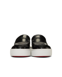 Мужские черные кожаные лоферы от Christian Louboutin