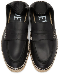 Мужские черные кожаные лоферы от Loewe