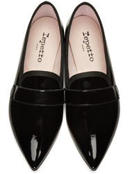 Женские черные кожаные лоферы от Repetto