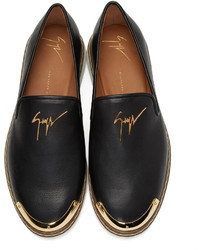 Мужские черные кожаные лоферы от Giuseppe Zanotti