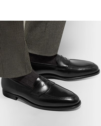 Мужские черные кожаные лоферы от George Cleverley
